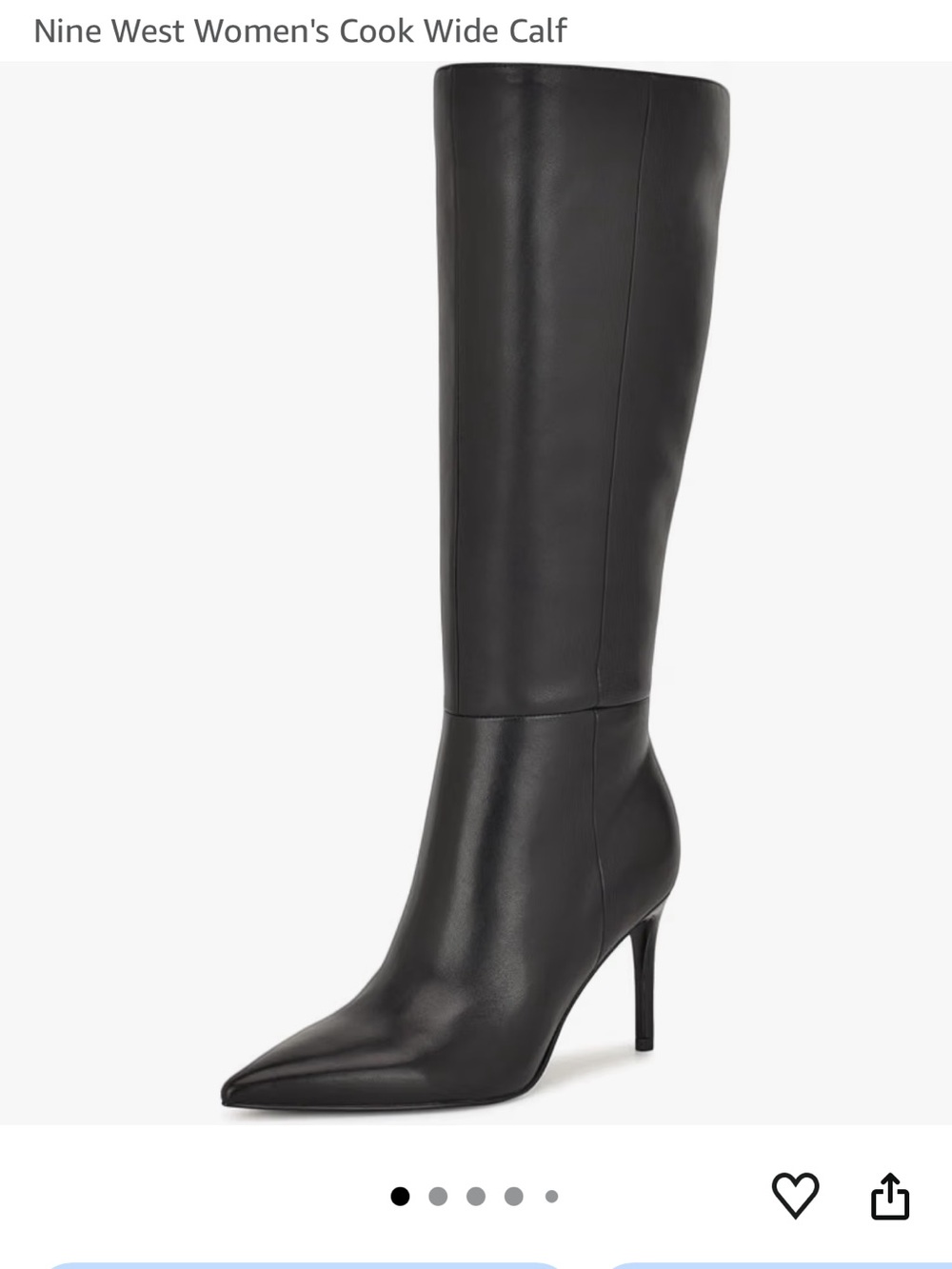 Nine West Black Leather Over-the-Knee Stiletto Boots - wide calf